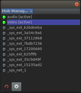 PraxisLIVE Hub Manager with system roots visible