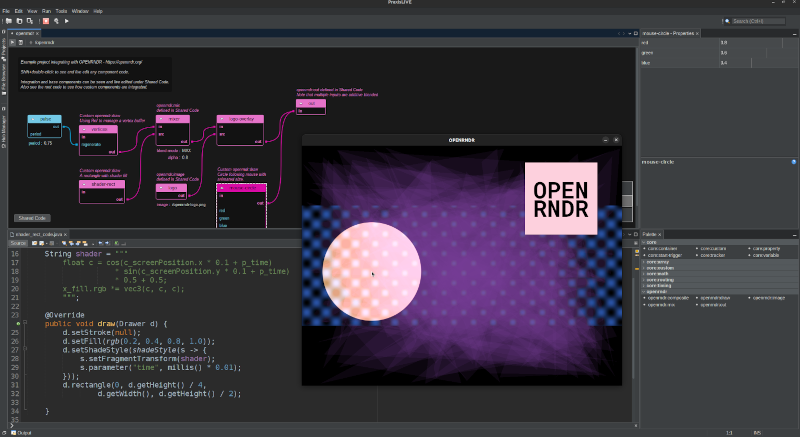 Live coding OPENRNDR in PraxisLIVE